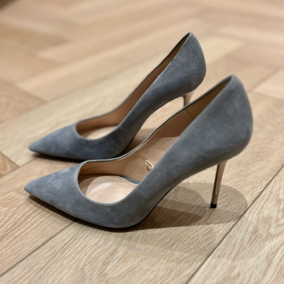 Zara Denim blue suedes stilettos with metal heel, Size 41|10 - Picture 4 of 5